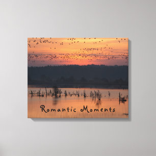 Romantische Augenblicke Vögel bei Sonnenaufgang F Leinwanddruck