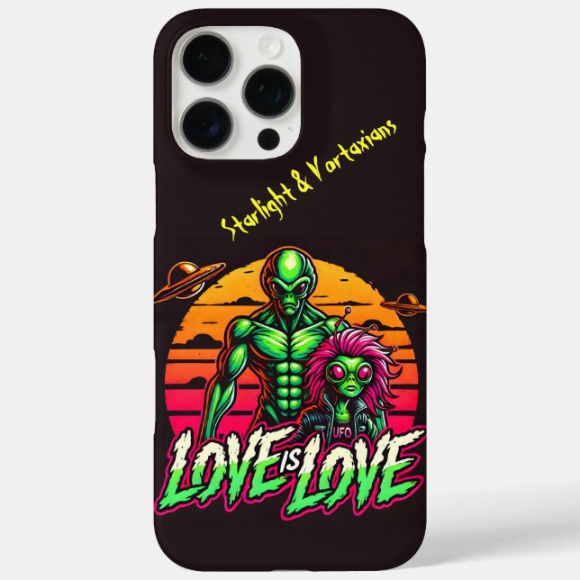 Romantische Außerirdischen unter kosmischem Sonnen iPhone 16 Pro Max Hülle (Rückseite)