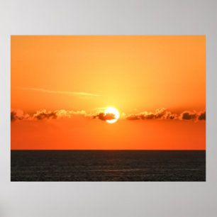 Romantische Aussicht, schöner Sonnenuntergang im P Poster