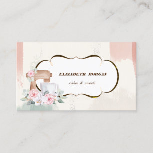 Romantische Bäckerei ,Aquarellmischer Blume Visitenkarte