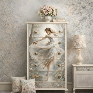 Romantische Ballerina Tanz Wald Dekupage Seidenpapier