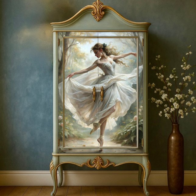 Romantische Ballerina Tanzwald Dekoupage Seidenpapier (Romantic Ballerina Dance Forest Decoupage Tissue Paper)