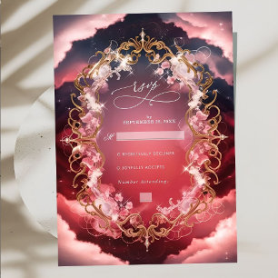 Romantische Barockthemenhochzeit RSVP Karte