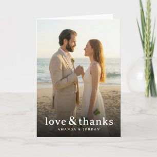 Romantische beige minimalistische Fotografie Dankeskarte