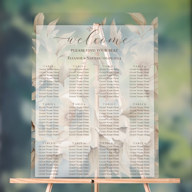 Romantische Beige-Peongs-Sitzdiagramme Acrylschild (Neutral)