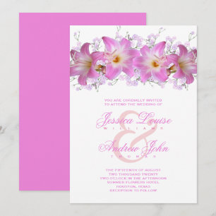 Romantische Belladonna-Lilien-Hochzeit Einladung
