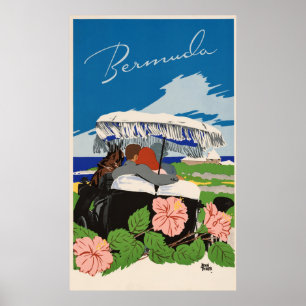 Romantische Bermuda Retro Vintage Reiseanzeige Poster
