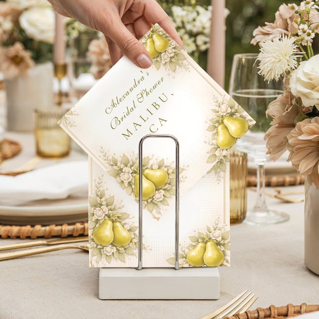 Romantische Birnengarten-Brautparty Serviette (Von Creator hochgeladen)