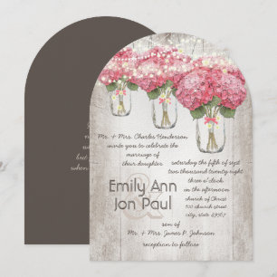 Romantische blassrosa Mason Jar Firefly Hochzeit Einladung