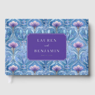 Romantische blaue Blumen Eleganz Gästebuch