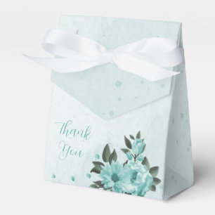 romantische blaue Blumen & grüne Blätter Hochzeit Geschenkschachtel
