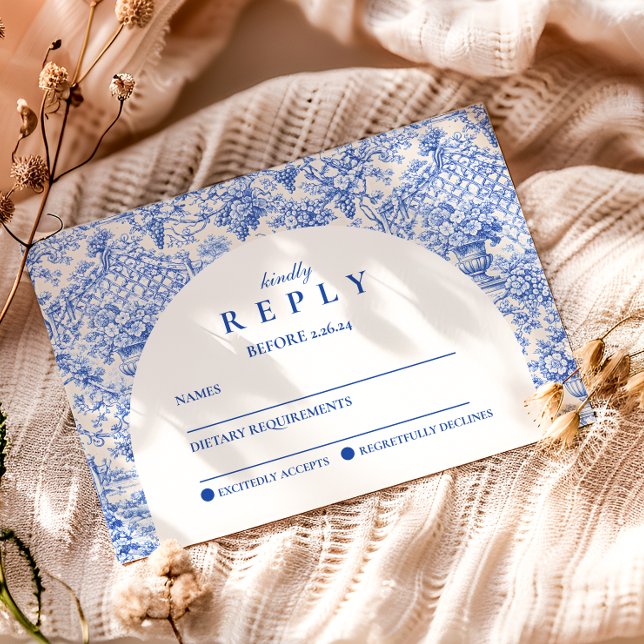 Romantische Blaue Garten-Abschlussfeier RSVP Karte (Von Creator hochgeladen)