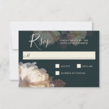 Romantische Blooms Elegante Blumenhochzeit RSVP