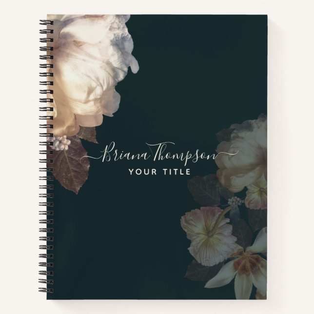 Romantische Blooms Elegante Feminine Notizbuch (Vorderseite)