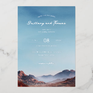 Romantische Blue Mountain Landschaft Folieneinladung