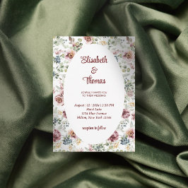 Romantische blühende Blume Vintage Hochzeit Einlad Einladung