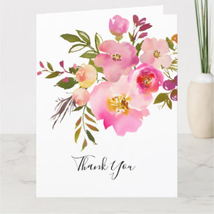 Romantische Blume, Aquarellfarben, Dankeskarte