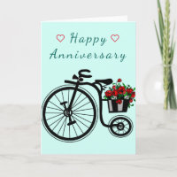 Romantische Blume Bike Jubiläumskarte