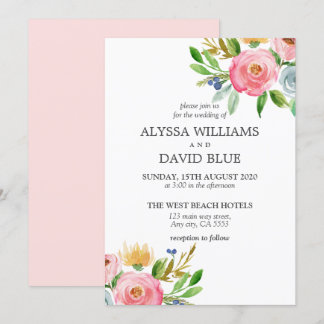 Romantische Blume Boho Hochzeit Einladung