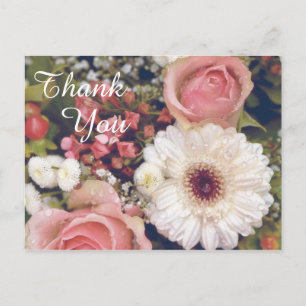 Romantische Blume Bouquet Danke Postkarte