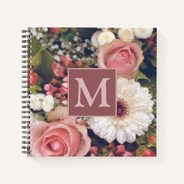 Romantische Blume Bouquet Notizbuch (Vorderseite)