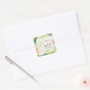Romantische Blume Brautparty Quadratischer Aufkleber