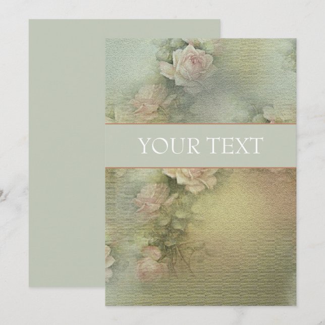 Romantische Blume - Einladungskarte (Vorne/Hinten)