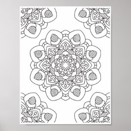 Romantische Blume - Erweiterte Farbseiten Poster