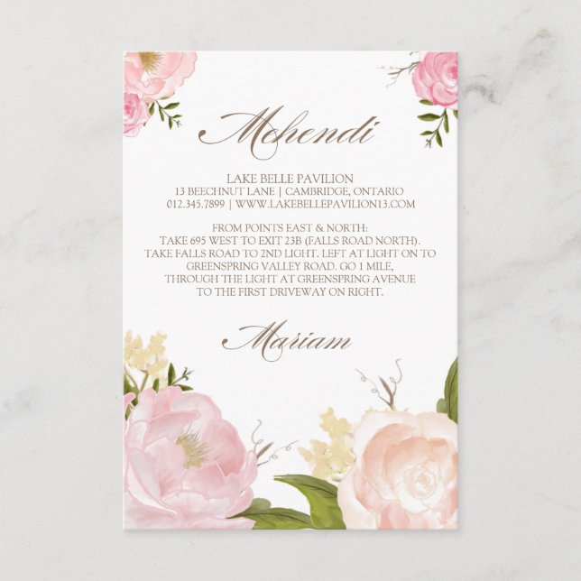 Romantische Blume für Aquarellfarben - Kundenbeste Begleitkarte (Vorderseite)