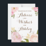 Romantische Blume für die Wasserfarbenpräsenz Hinweiskarte<br><div class="desc">Whimsikaler Rat für das Brautschild mit schönen Aquarellbildern von Pfannenbäumen und Rose. Das ist Teil einer Hochzeitssuite. Ideal für Frühjahr- und Gartenhochzeiten. Matching-Elemente sind verfügbar.</div>