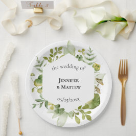 Romantische Blume Hochzeit Pappteller