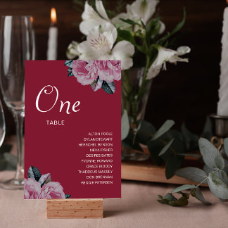 Romantische Blume Hochzeitgästen Tischnummer