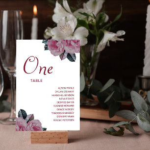 Romantische Blume Hochzeitgästen Tischnummer