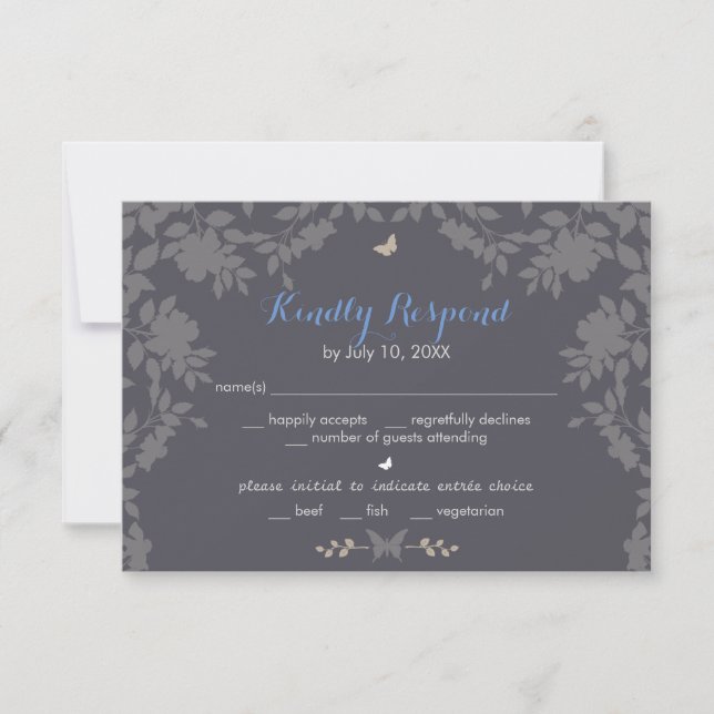 Romantische Blume | HochzeitsrSVP RSVP Karte (Vorderseite)