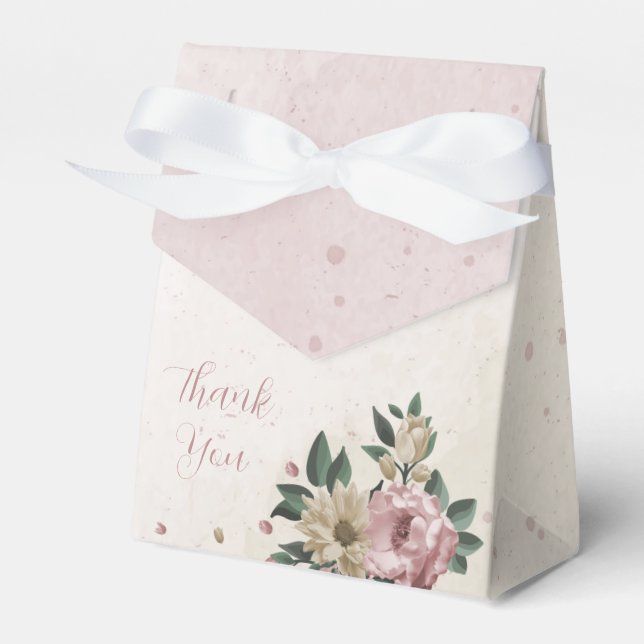 romantische Blume in Rosa und Champagner Geschenkschachtel (Vorderseite)