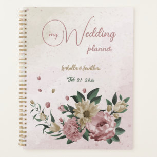 romantische Blume in Rosa und Champagner Planer
