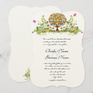 Romantische Blume Liebe Bäume Hochzeit Einladung