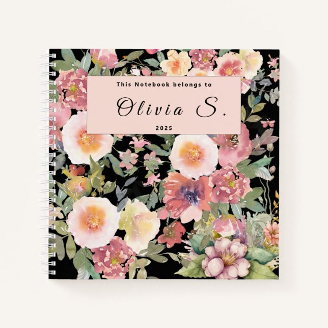 Romantische Blume Notizbuch (Vorderseite)