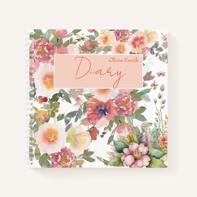 Romantische Blume Notizbuch (Vorderseite)