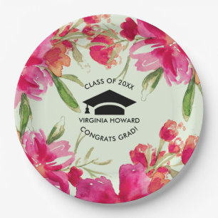Romantische Blume  Teller des Graduiertenpapiers