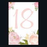 Romantische Blume Tischnummer<br><div class="desc">Whimsikale Tischnummern mit schönen Aquarellbildern von Pfannkuchen und Rose. Das ist Teil einer Hochzeitssuite. Matching-Elemente sind verfügbar.</div>