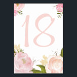 Romantische Blume Tischnummer<br><div class="desc">Whimsikale Tischnummern mit schönen Aquarellbildern von Pfannkuchen und Rose. Das ist Teil einer Hochzeitssuite. Matching-Elemente sind verfügbar.</div>