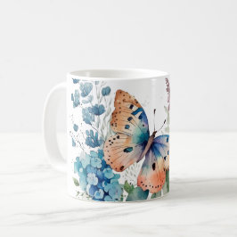 Romantische Blume und Schmetterling Kaffeetasse