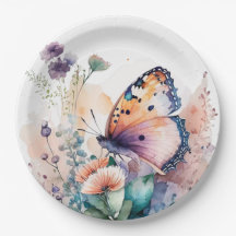 Romantische Blume und Schmetterling