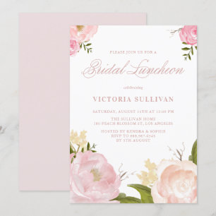 Romantische Blume Wasserfarben Bridesmaids Luncheo Einladung