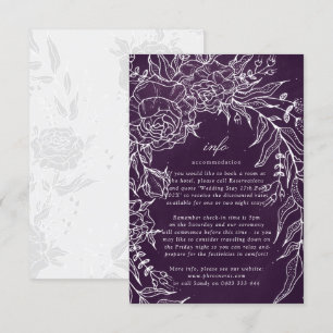 Romantische Blume Wreath Lila Hochzeit Begleitkarte