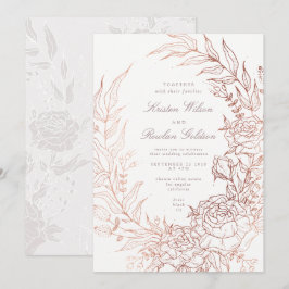 Romantische Blume Wreath White Wedding Einladung