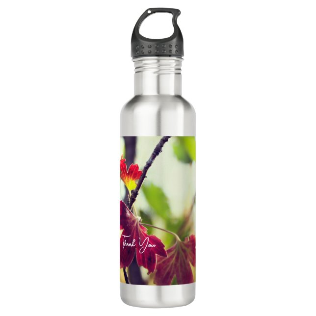 Romantische Blumen Boho – Botanische Fantasie Dank Edelstahlflasche (Vorderseite)