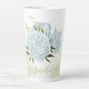 romantische Blumen & grüne Blätter botanisch Milchtasse
