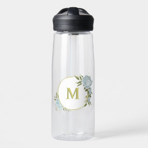 romantische Blumen & grüne Blätter botanisch Trinkflasche